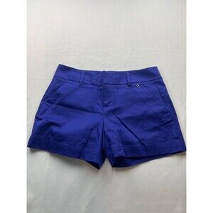Calvin Klein Womens Chino Shorts Size 2 Royal Blue Flat Front Preppy Casual